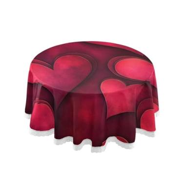 Imagem de Qilmy Toalha de mesa redonda de palmeira de treliça verde, 152 cm, resistente à água, à prova de derramamento, capa de mesa grande para jantar de reunião de família em ambientes internos e externos