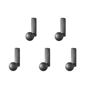 Imagem de x3anggyt5 Suporte de parede para cabide 5 peças ganchos de parede preto pérola roupas e ganchos de toalha cabides de banheiro acessórios de decoração de casa de banho ganchos de casaco