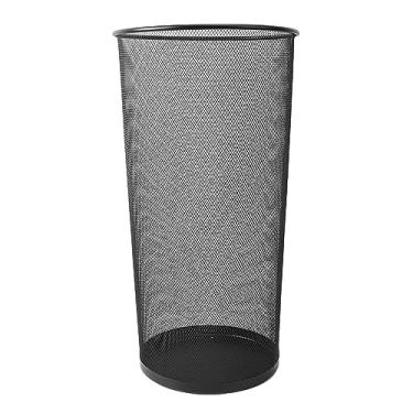 Imagem de CUOFYUNL Suporte de guarda-chuva redondo e elegante de malha de metal Suporte para guarda-chuva para entrada de casa, escritório, hotel, preto