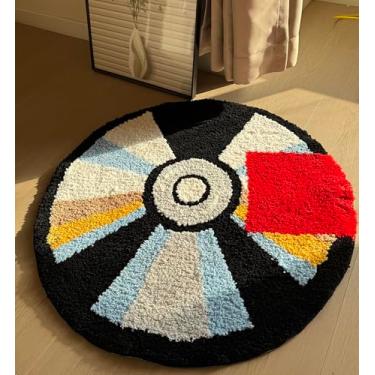 Imagem de HYPEECE Tapete gráfico CD – Tapete legal Y2K Hypebeast de 71 cm para quarto e banheiro, tapete redondo macio absorvente antiderrapante lavável na máquina para crianças e adolescentes, decoração de