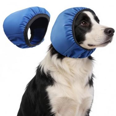 Imagem de Protetores de orelha para cães que não agitam a orelha para cicatrização de hematoma, capas de orelhas com capuz e calma para alívio de estresse e ansiedade, proteção contra ruído de cachorro para