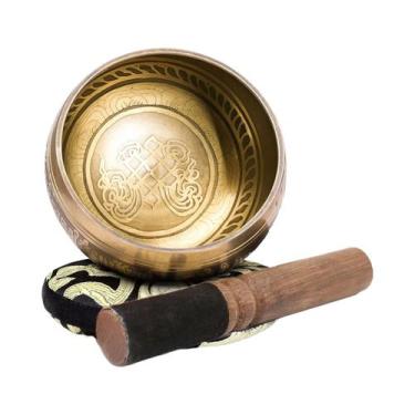 Imagem de Conjunto De Tigelas Cantantes Tibetanas Douradas Para Meditação, Yoga 