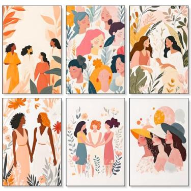 Imagem de Okarina Pacote com 6 kits de pintura por números para adultos iniciantes, kits de pintura por números em tela, kits femininos de pintura a óleo acrílica DIY por números para decoração de casa 20 x 30