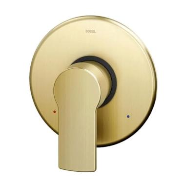 Imagem de Docol Argon Acabamento Monocomando para Chuveiro e Ducha Higiênica, Base Deca 1/2" e 3/4", Ouro Escovado, 160mm