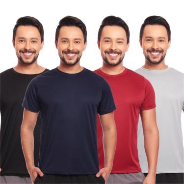 Imagem de Kit 4 Camisas Academia Esportiva Com Proteção Uv Masculina-Masculino