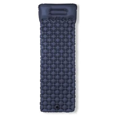 Imagem de Colchão Inflável Automático De Casal Sleeping Pad Ar Externo Portátil De Acampamento 200 * 120 * 5 Cm Com Travesseiro(Azul-marinho Solteiro)