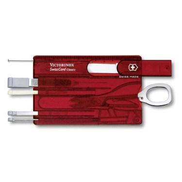 Imagem de Swisscard Suiço 10 funções Victorinox Classic Vermelho Translúcido 0.7