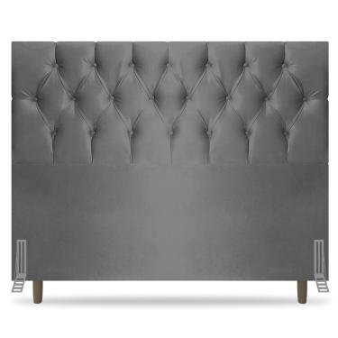 Imagem de Cabeceira Cama Box Casal Queen Size Madrid 160cm Suede Cinza - Desk Design