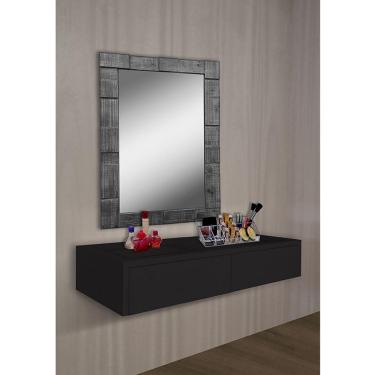 Imagem de Penteadeira Suspensa Para Maquiagem Aparador Quarto Preto Laca