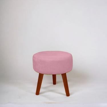 Imagem de Kit 2 Puff Redondo Decorativo Danny Pés Palito Cor:salmão