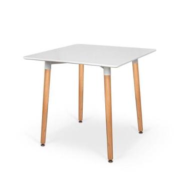Imagem de Mesa Jantar Eiffel 80x80 Base Madeira - Branca - Magazine Decor