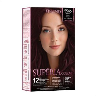 Imagem de Tinta de Cabelo Amend Superia 5546 Vermelho Amora Sem Amônia