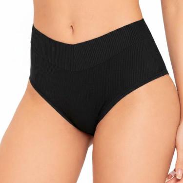 Imagem de Calcinha Cós Duplo DelRio 500522 Média Sustentação, Preto, GG