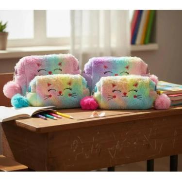 Imagem de Estojo Com Desenho De Gato E Pompom - Sami, Mesclado