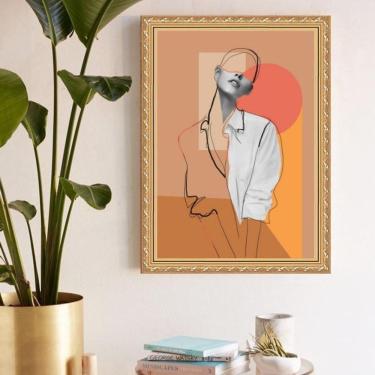 Imagem de Quadro Decorativo Mulher Abstrato 33X24Cm