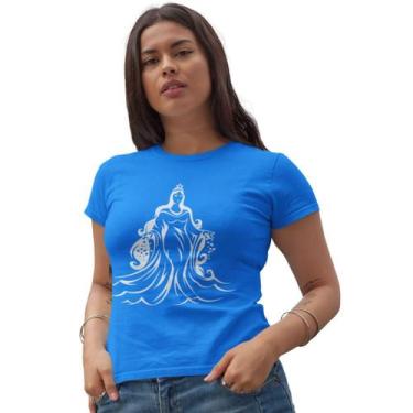 Imagem de Camiseta Orixá Iemanjá Feminina Baby Look Algodão Umbanda Candomblé - 