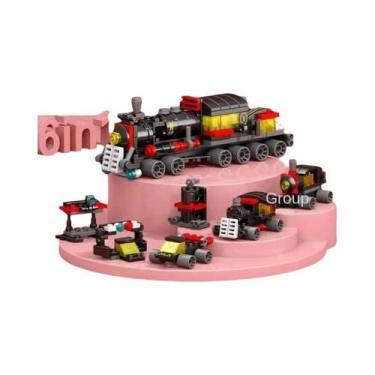 Imagem de Conjunto De Blocos De Montar 6 Em 1: Dinossauro, Polícia, Caminhão De 