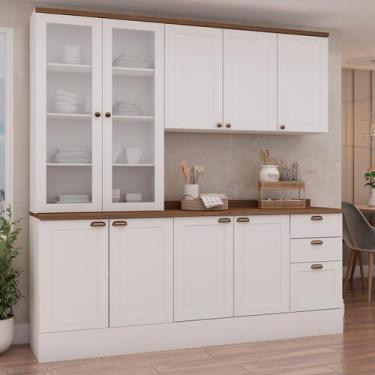 Imagem de Armário de Cozinha Genialflex Iluminata 3 Peças Branco Ébano