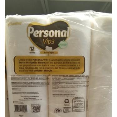 Imagem de Papel Higiênico Personal Vip Folha Tripla Neutro 20m