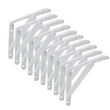 Imagem de Kit 10 Suporte De Prateleira Cantoneira Mão Francesa 25Cm