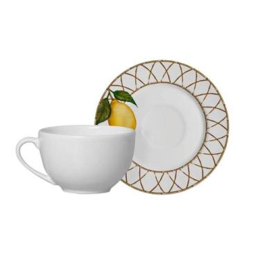Imagem de Xicara de Chá com Pires em Cerâmica Siciliano 250 ml - 1 Un. - ALLEANZ
