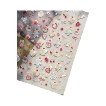 Imagem de Adesivos Decorativos Para Unhas Com Design De Patinha De Gato, Cereja 