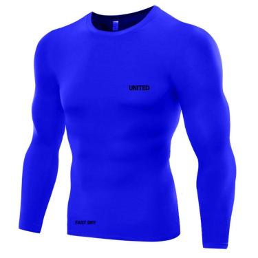 Imagem de Camisa de compressão térmica United Pro Proteção Solar FPU50 Manga Longa Rash Guard - Preto - G-Masculino
