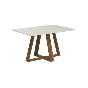 Imagem de Mesa Jantar Retangular Com Vidro para 4 Lugares Avena 135 cm