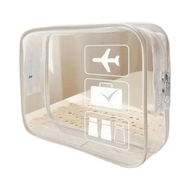 Imagem de Bolsa De Maquiagem Transparente Em PVC, Portátil E Minimalista Para Ar