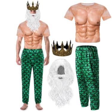 Imagem de Fantasia Cutecrop Poseidon Neptune Merman Halloween XL