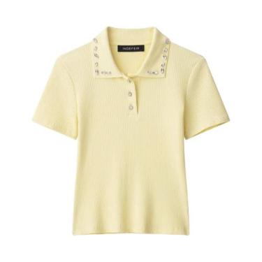 Imagem de Camiseta Polo De Verão 2025 Em Cor Sólida Com Mangas Curtas, Moda E La