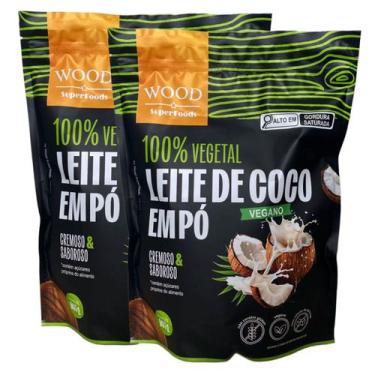 Imagem de Kit 2 Leite de Coco em Pó 100 Vegetal Vegano Sem Lactose 907g - Wood S