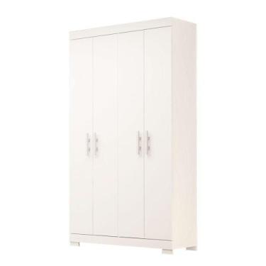 Imagem de Guarda Roupa Solteiro 100% MDF 4 Portas Lana Branco - ACP MÓVEIS