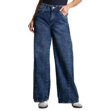 Imagem de Calça Jeans Sawary Wide Leg Petit - 282398 - Azul mediobr 44, Azul, 44