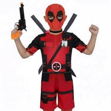 Imagem de Fantasia Infantil Deadpool Com Arminha Duas Espadas e distintivo - MWM