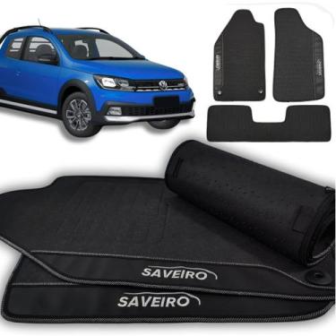 Imagem de Tapete Carro Para Saveiro Cabine Dupla 2013 a 2025 Emborrachado Person