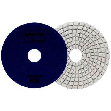 Imagem de Disco Flexível Diamantado Norton Brilho D'Água | 100mm 4 Passos G050 Azul - Embalagem c...
