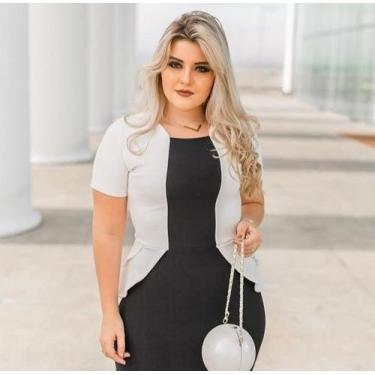 Imagem de Vestido Plus Size Peplum Blazer Moda Feminina Evangélica - Miss FLOWER
