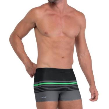 Imagem de Sunga Estampa Listrada Com Forro e Cordão Interno Adulta Boxer Verão P