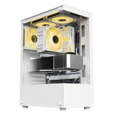 Imagem de Gabinete gamer mid tower sem fan sem fonte liketec heydar snow lc-cb-h