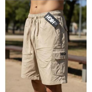 Imagem de Bermuda cargo masculina sarja com elastano - HiGH, Caqui, GG