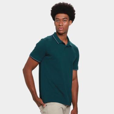 Imagem de Camisa Polo Hering Masculina, Verde escuro, GG