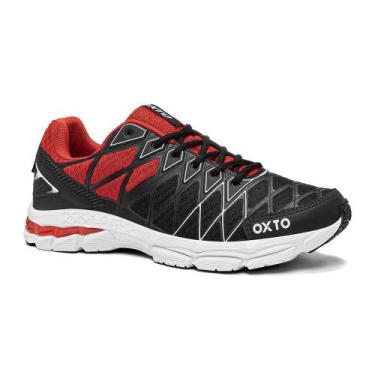 Imagem de Tênis Masculino Academia Confortável - Oxto, Preto, Vermelho, 40