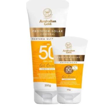 Imagem de Australian Gold Kit Protetor Solar FPS 50 Corporal 200g + Facial 50gr