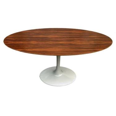 Imagem de Mesa Saarinen Oval Pau Ferro 180x100cm - Base Branca - MGSAARINEN