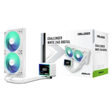 Imagem de Water Cooler ASROCK Challenger White 240 Digital Branco 240MM ARGB com