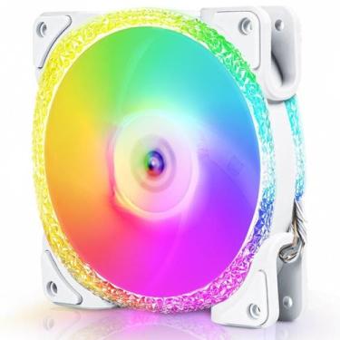 Imagem de Cooler Para Gabinete Round5 Crystal White, ARGB, 120mm, PWM, Branco, R