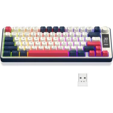 Imagem de Teclado Mecânico Gamer AOC GK280 Wireless 70% RGB Bluetooth 2.4GHz USB