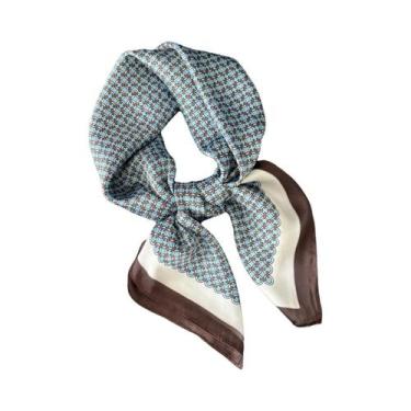 Imagem de Lenço De Seda Luxuoso Feminino 70x70cm, Estilo Praia, Bandana Para Cab