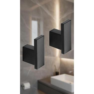 Imagem de Kit 02 Ganchos Porta Toalha Aço Inox 304 Preto Fosco - Congratulations
